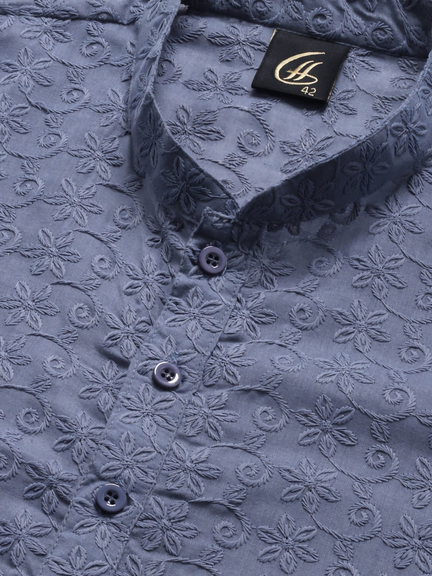 Grey Chikankari Kurta Pyjama Set for Men – Cotton Blend Ethnic Wear | Elegant Traditional Outfit