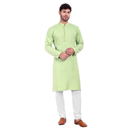 Mint Green Sequin Kurta Pajama Set – Light Up Your Look, Subtly